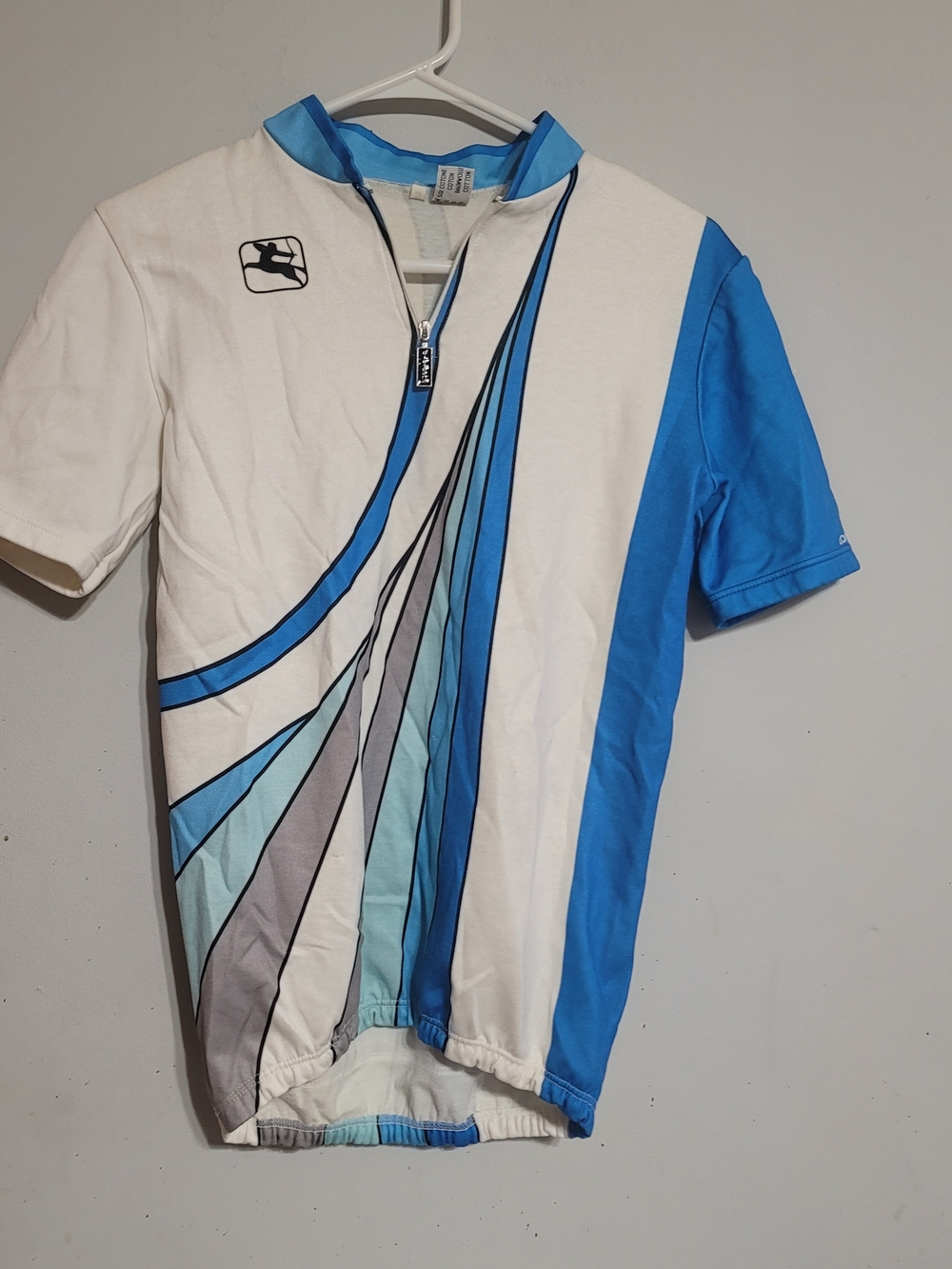 Giordana Cycling Jersey Adult‎ Medium Blue Lightweight 1/4 Zip Stretch Italy Vtg